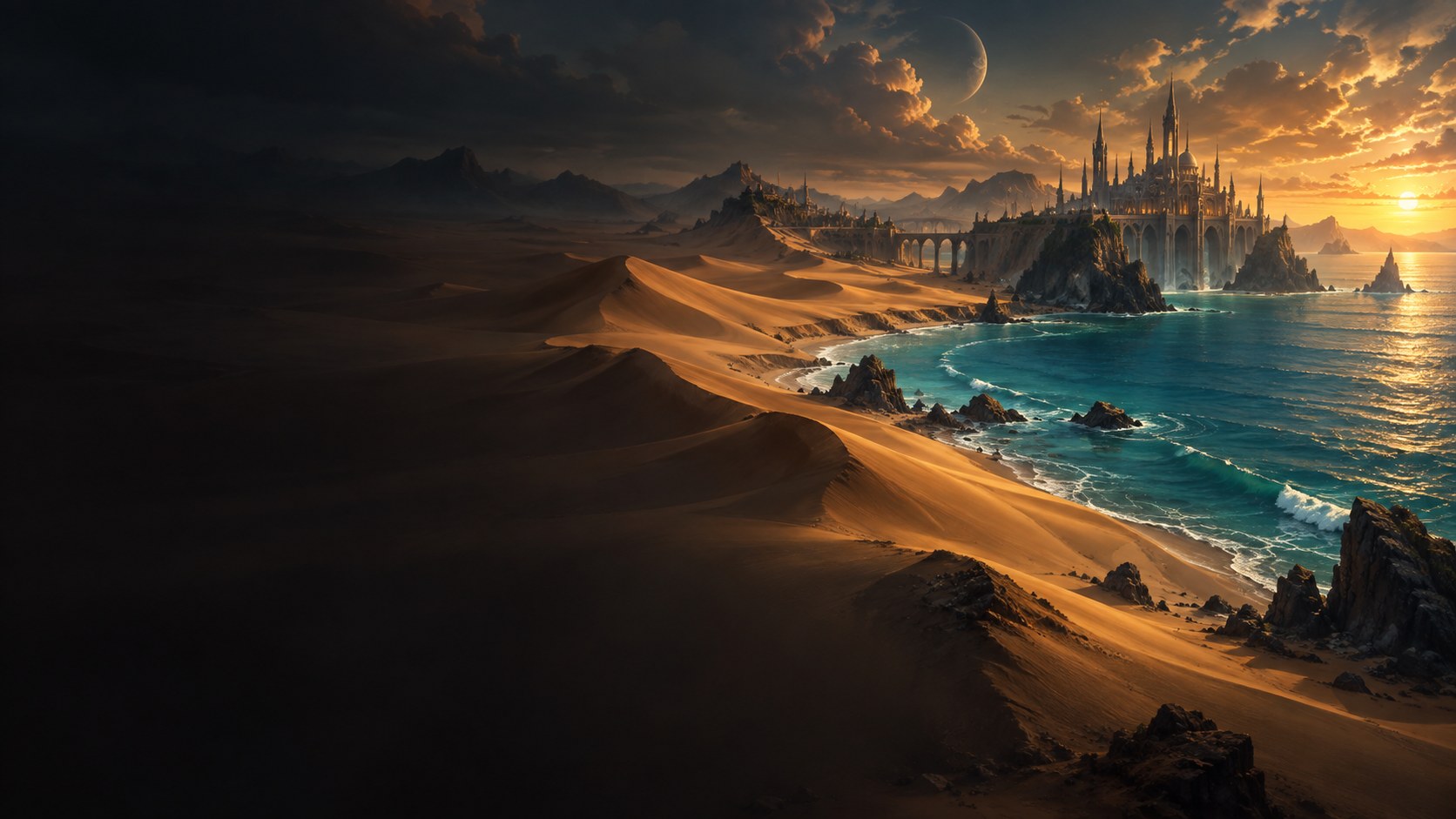 Cenário conceitual inspirado na atmosfera de Água & Areia